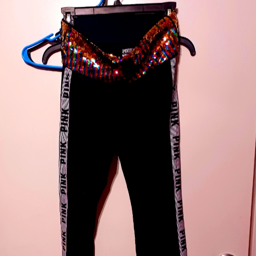 Brand new Pink black leggings